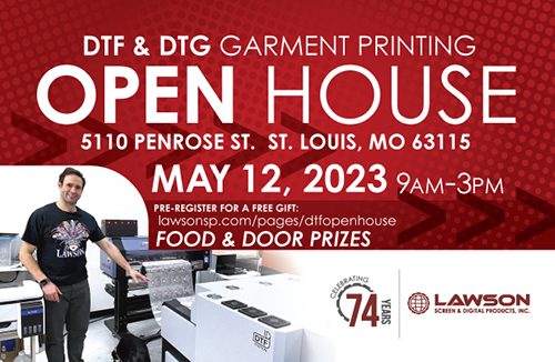 DTF & DTG Garment Printing Open House Flyer